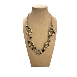 Polka Dot Glass and Crystal Beaded Necklace